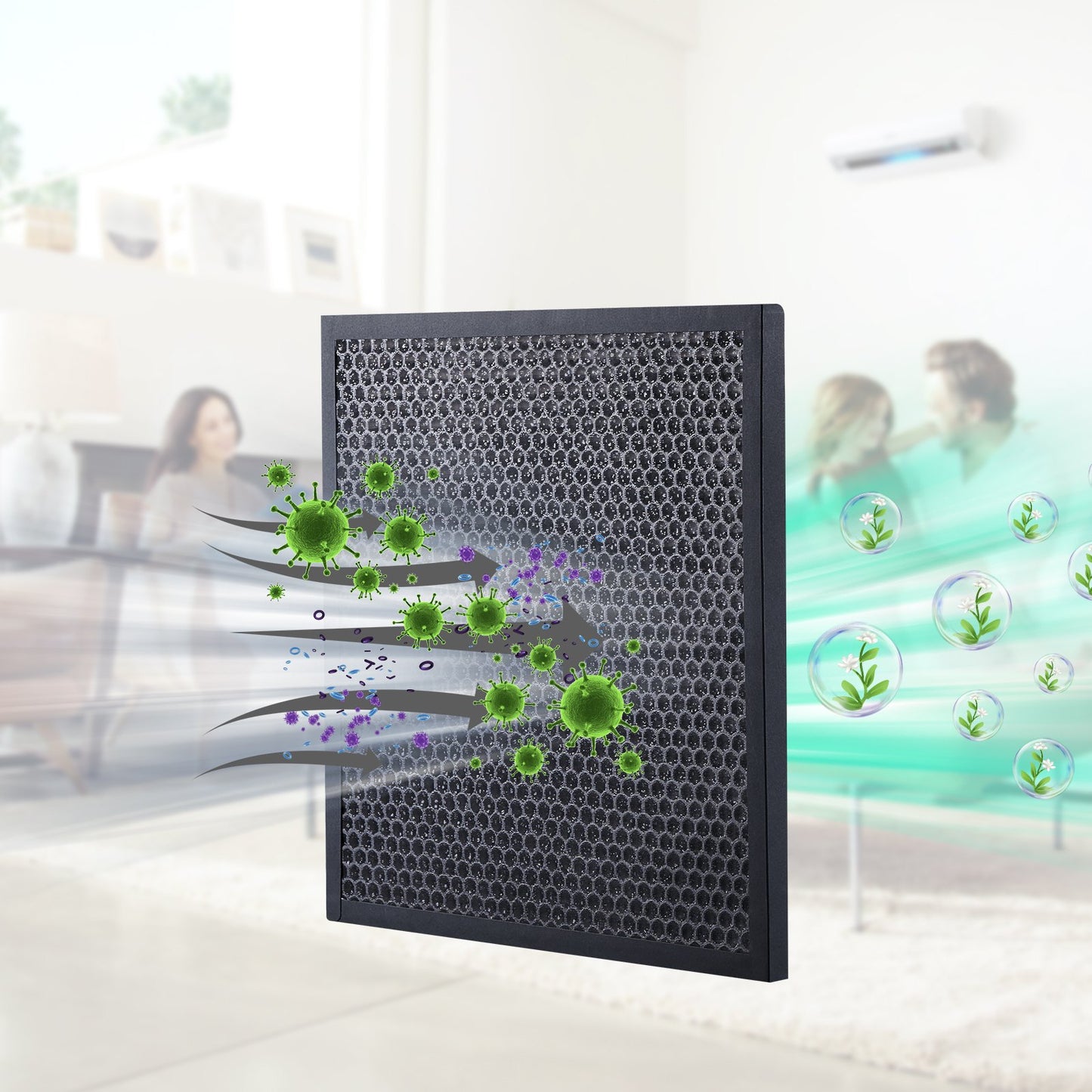 Active Carbon Filters, 3 Pack, 15.7'' x 15.7'' Air Filter Replacement, High-efficient Stage 2 Filters Compatible w/ BlueDri & Scrubber, Air Purifiers, Water Damage Restoration Equipment