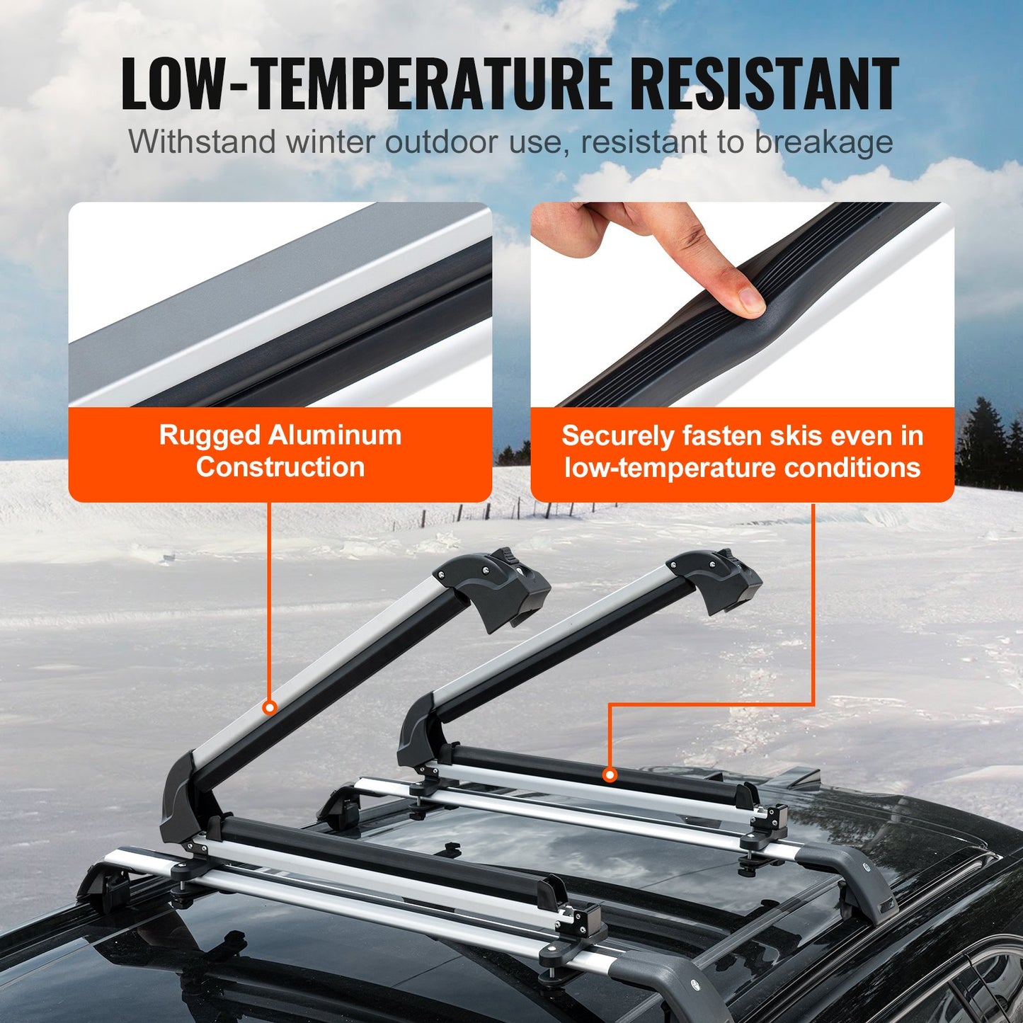 Ski Snowboard Roof Rack 80.5 cm Universal Ski Rack for Car Roof with Lock