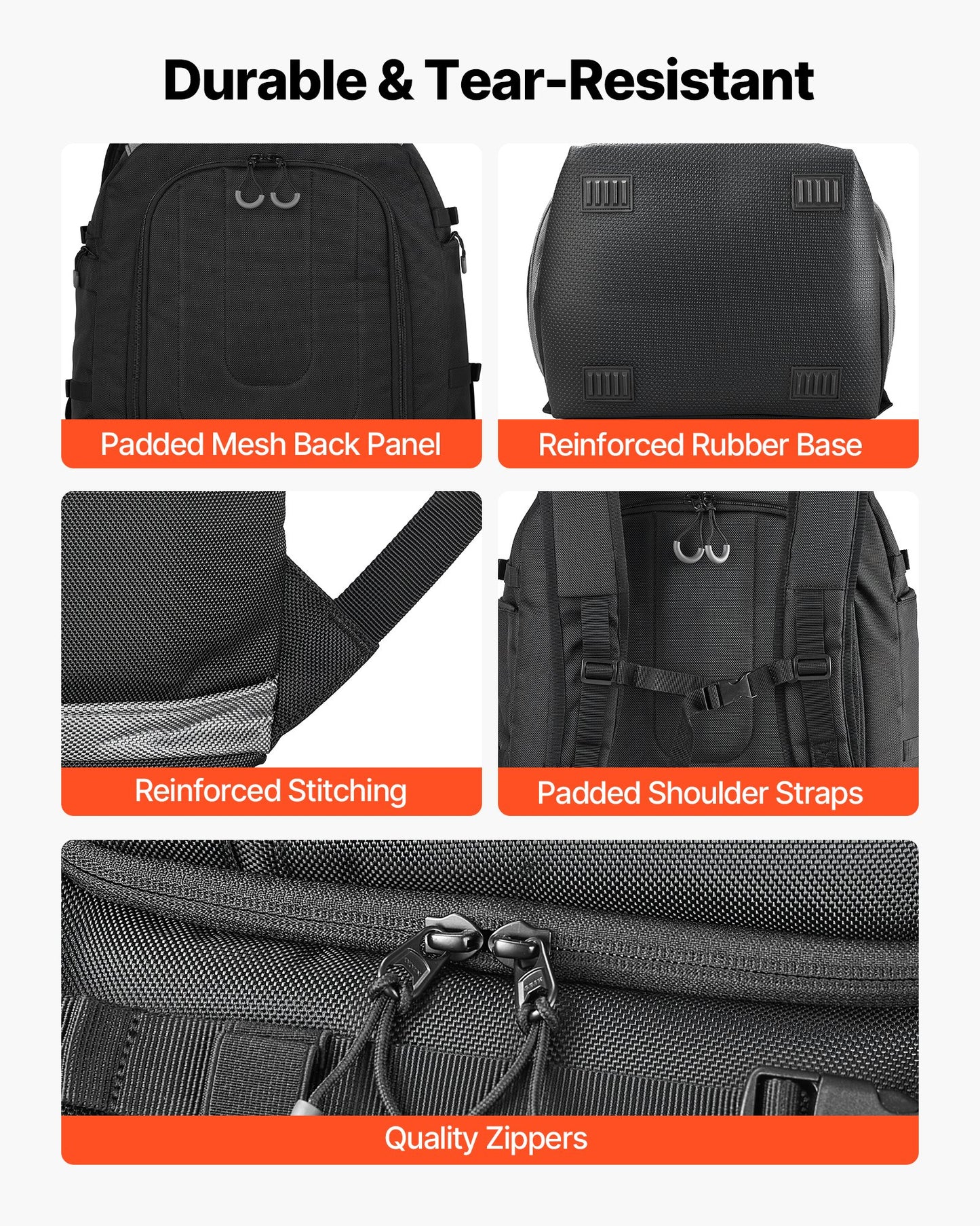 Ski Boot Bag Snowboard Boots Travel Backpack 55L Waterproof Oxford Black