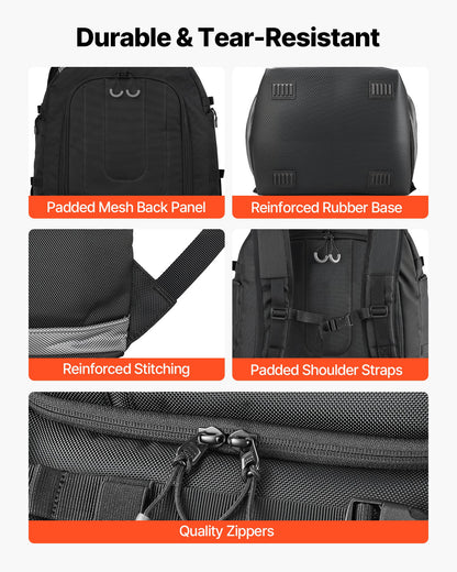 Ski Boot Bag Snowboard Boots Travel Backpack 55L Waterproof Oxford Black