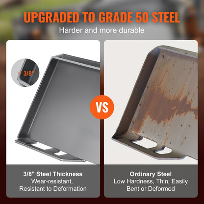 3/8" Skid Steer Attachment Plate, Universal Quick Attach Plate, Skid Steer Mount Plate, Quick Attachment Loader Plate Compatible with Deere, Kubota, Bobcat, Mahindra Skid Steers and Tractors