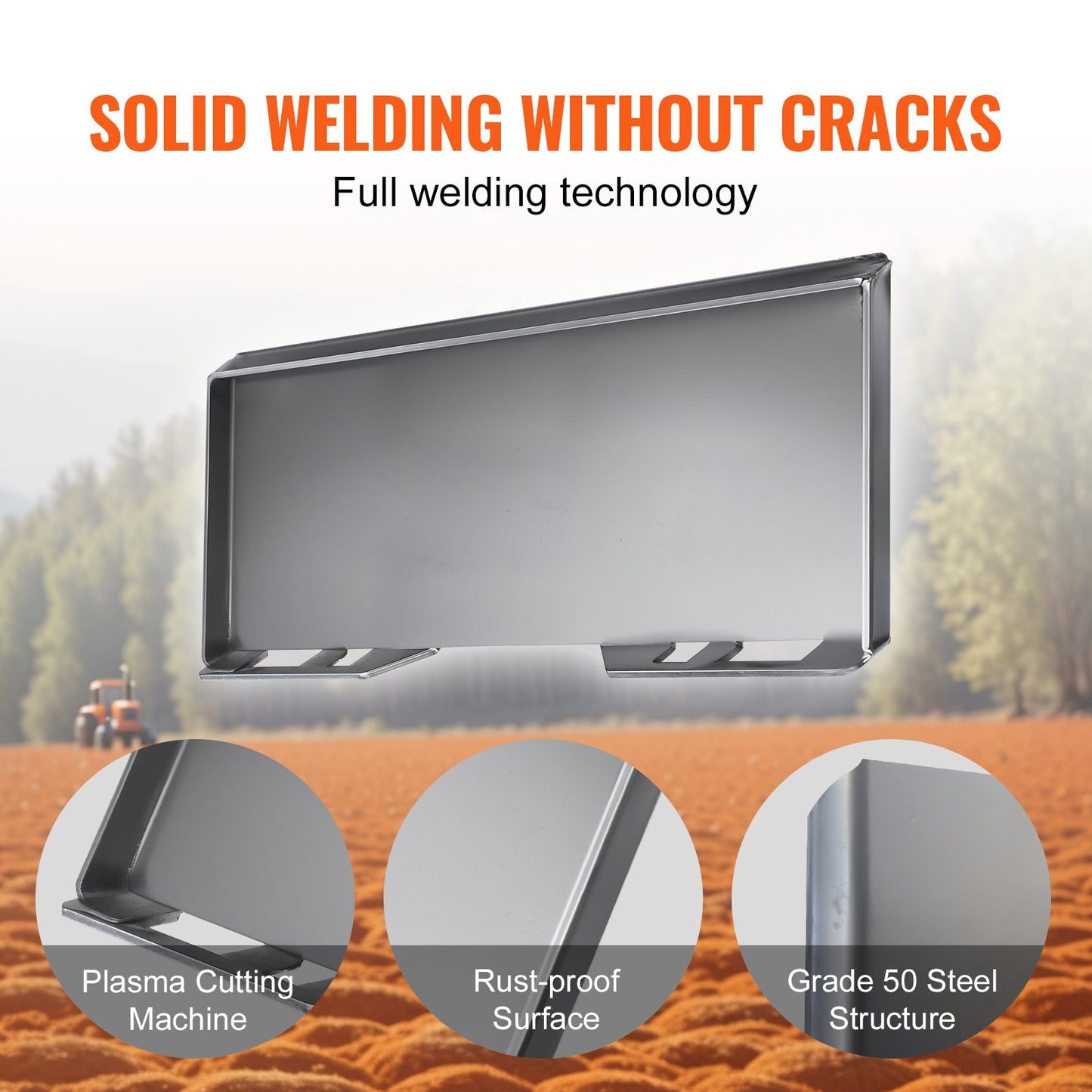 3/8" Skid Steer Attachment Plate, Universal Quick Attach Plate, Skid Steer Mount Plate, Quick Attachment Loader Plate Compatible with Deere, Kubota, Bobcat, Mahindra Skid Steers and Tractors