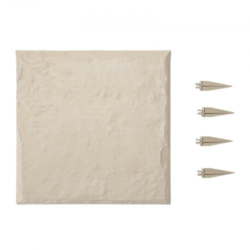 Garden Stepping Stones, 16Pcs 39.5x39.5 cm, Decorative Stepping Stones with Stakes, Weather-Resistant Plastic Pathway Pavers, Smooth Surface, Outdoor Walkway for Lawn Patio Landscape, Beige