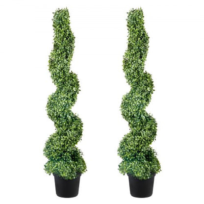 Artificial Topiaries Boxwood Trees, 121.9 cm Tall (2 Pieces) Faux Topiary Plant Outdoor, All-year Green Feaux Plant w/ Replaceable Leaves for Decorative Indoor/Outdoor/Garden