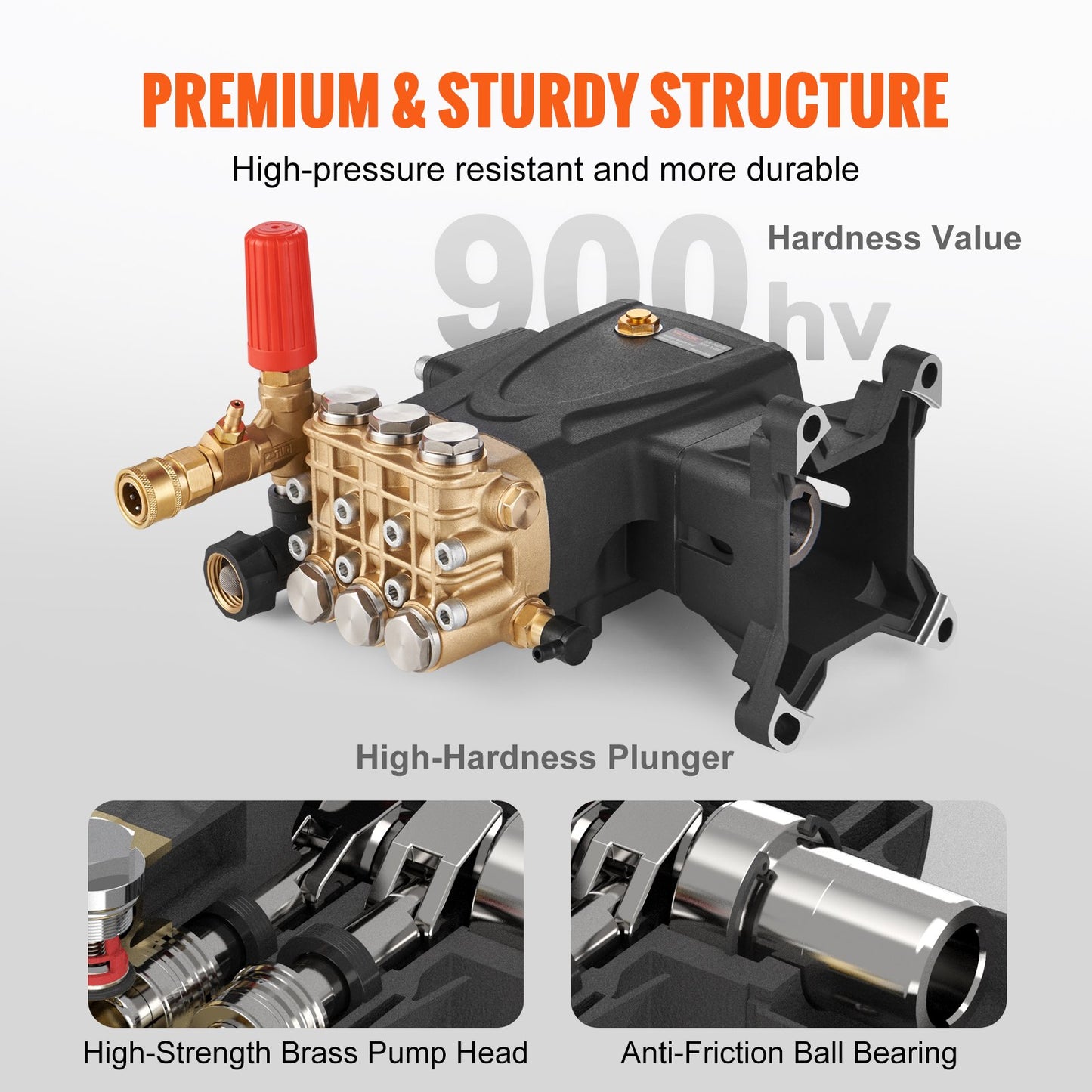Högtryckstvättspump, 25,4 mm axel horisontell triplexkolv, 4400 PSI, 4 GPM, reservsats för högtryckstvättspumpar, reservdelar till tvättpump, kompatibel med Simpson MorFlex-modellerna 40224, 40225, 40226