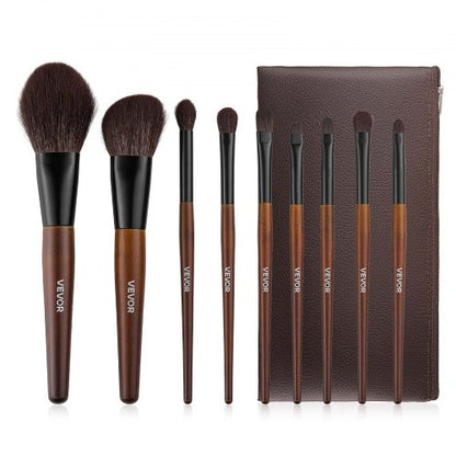 9-Piece Makeup Brush Set for Foundation Blending Eyeshadow, Professional Makeup Brush Kit with Soft Natural Wool & Vegan Synthetic Bristles, Ergonomic Wood Handle, Travel-Friendly Storage Bag