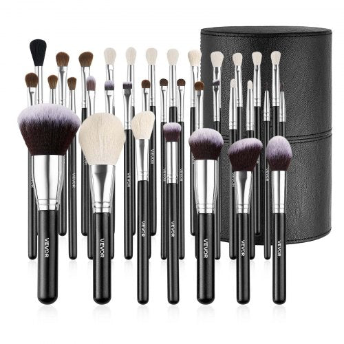 34-Piece Makeup Brush Set, Professional Brushes Kit for Foundation Blending Eyeshadow Concealer Blush - with Soft Bristles, Ergonomic Wood Handle, Travel-Friendly Case Included