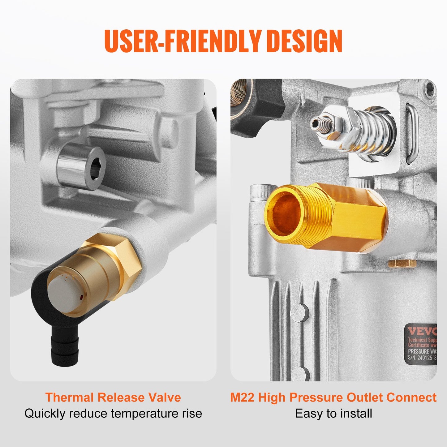 Högtryckstvättspump, 19 mm horisontell axel, 3400 PSI, 2.5 GPM, reservsats för högtryckstvättspumpar, reservdelar till spolpump, kompatibel med Honda, Simpson, RYOBI, Briggs &amp; Stratton, Subaru, Craftsman