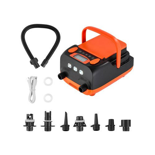 20PSI Paddle Board Pump, Rechargeable Battery-Powered, Dual Stage Inflation & Deflation SUP Air Pump with Auto-Off, 12V DC Car Connector & LED Light , Ideal for Inflatable Boats, Tent & Mattress