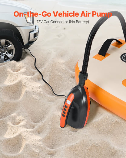 Paddle Board Pump, 20PSI High Pressure Electric SUP Air Pump, 70 L/Min Inflating Speed SUP Inflator with Auto-Off and 12V DC Car Connector, Ideal for Inflatable Paddle Board, Tent and Mattress