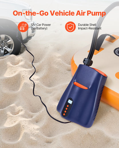 Paddle Board Pump, 22PSI High Pressure, Dual Stage Inflation & Deflation SUP Air Pump with Auto-Off Function and 12V DC Car Connector, Ideal for Inflatable Paddle Board, Tent and Mattress