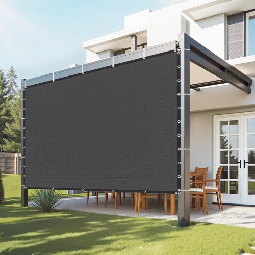 90% Sun Shade Cloth, 10 x 10 ft Pergola Shade Cover with Stainless Steel Grommets, Sun Shades Canopy Privacy Screen with 140 GSM HDPE Material, for Outdoor, Patio, Garden, and Backyard (Black)