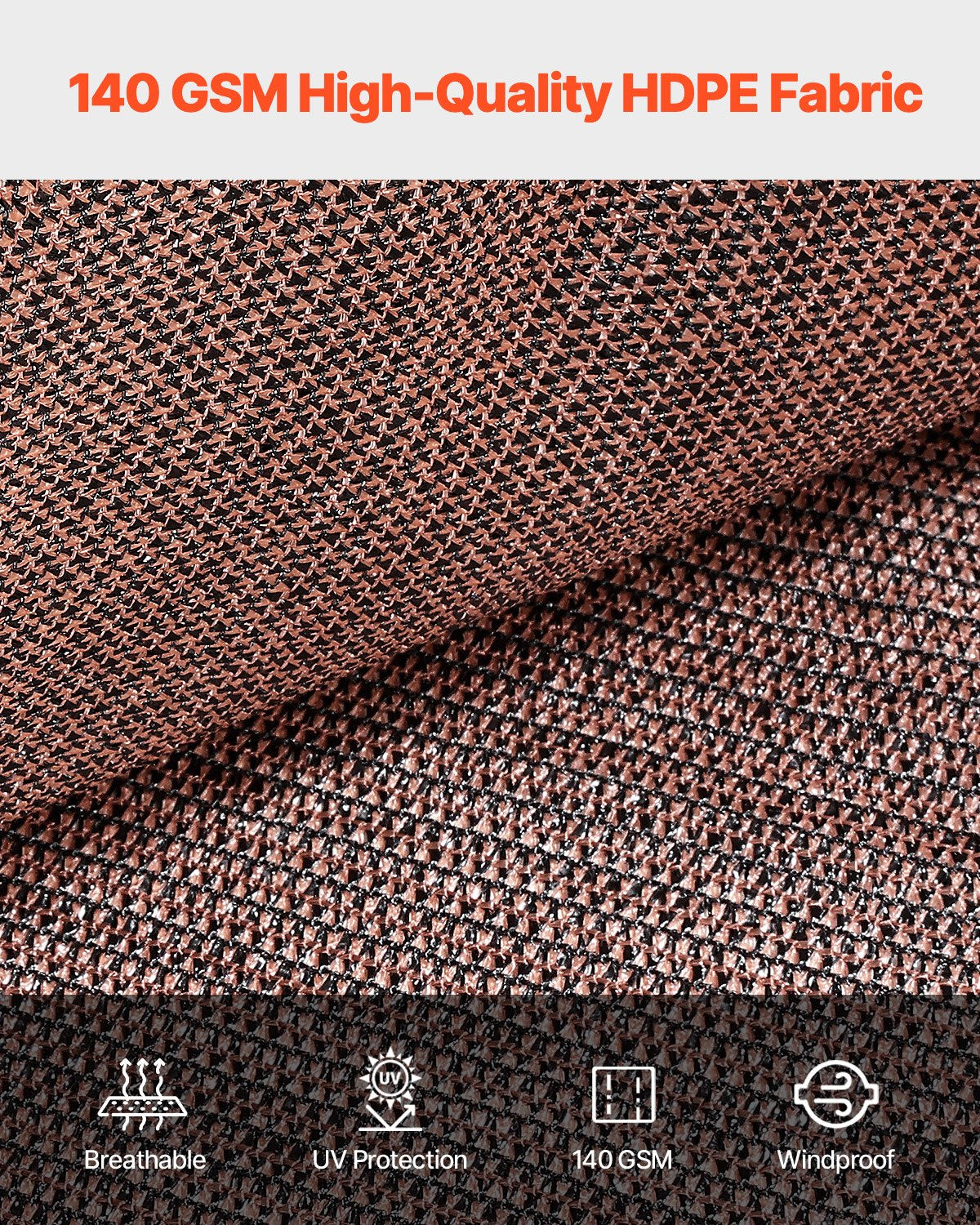 90% Sun Shade Cloth, 10 x 12 ft Pergola Shade Cover with Stainless Steel Grommets, Sun Shades Canopy Privacy Screen with 140 GSM HDPE Material, for Outdoor, Patio, Garden, and Backyard (Brown)