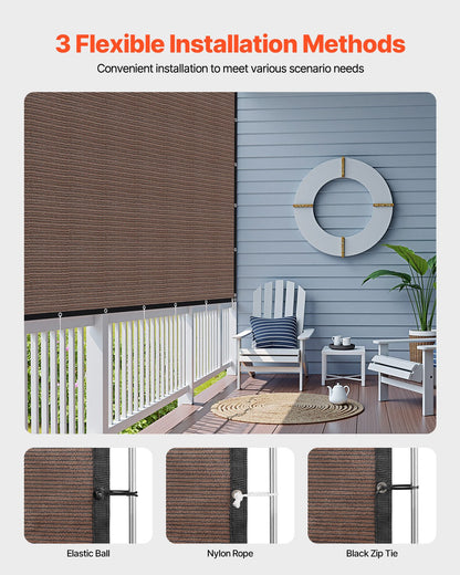 90% Sun Shade Cloth, 10 x 12 ft Pergola Shade Cover with Stainless Steel Grommets, Sun Shades Canopy Privacy Screen with 140 GSM HDPE Material, for Outdoor, Patio, Garden, and Backyard (Brown)