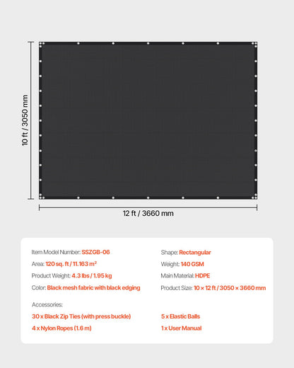 90 % solskyddsduk, 10 x 12 fot pergolaskydd med rostfria stålöljetter, solskyddstak med insynsskydd av 140 GSM HDPE-material, för utomhusbruk, uteplats, trädgård och bakgård (svart)