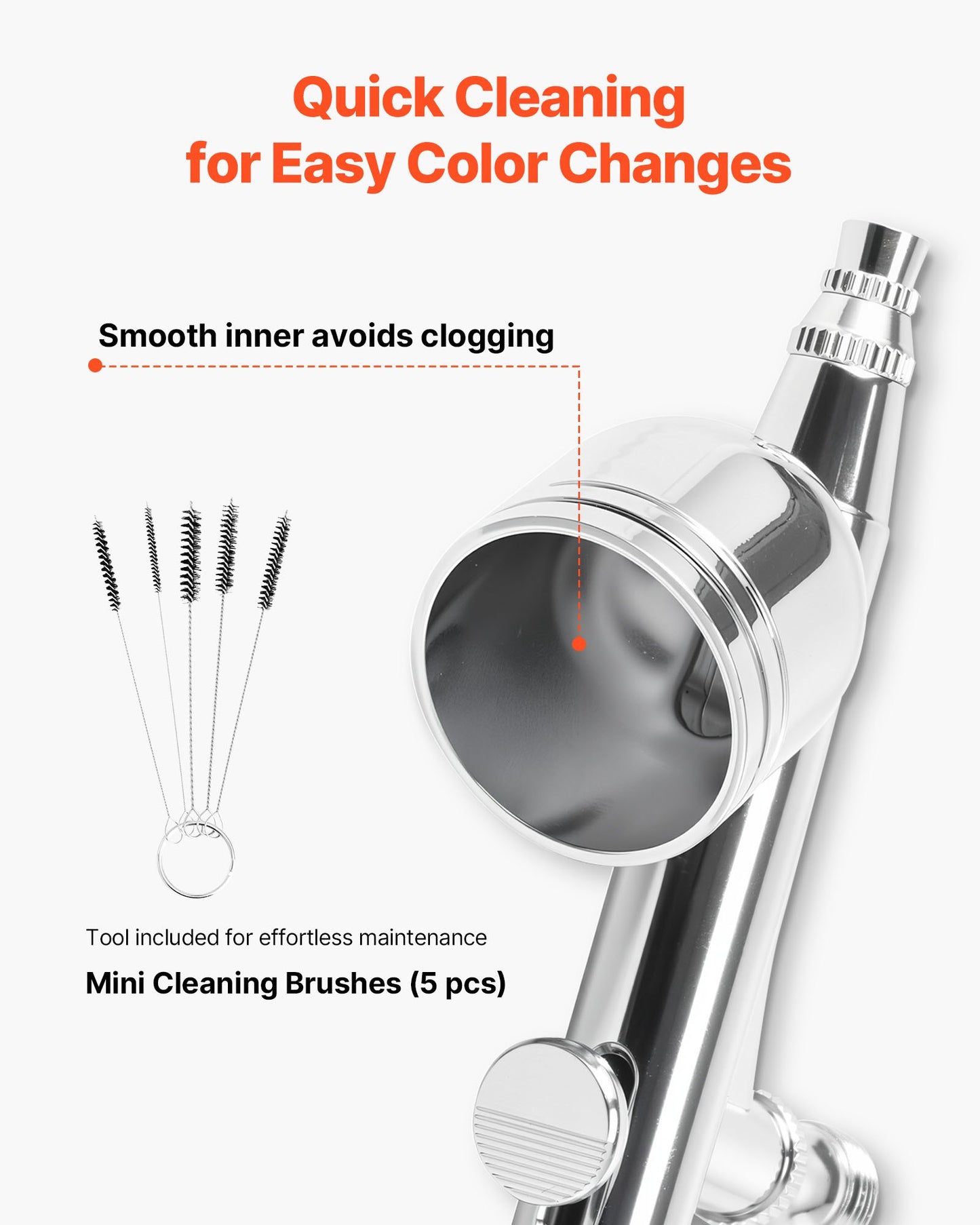 Airbrush Kit, 1/6 HP, Air Brush Kit with Air Compressor, 1 Dual-Action Professional Airbrush with 3 Tips, Hose, Holder, Cleaning Set, Low Noise, for Cake Decorating, Model Painting, Nail Art