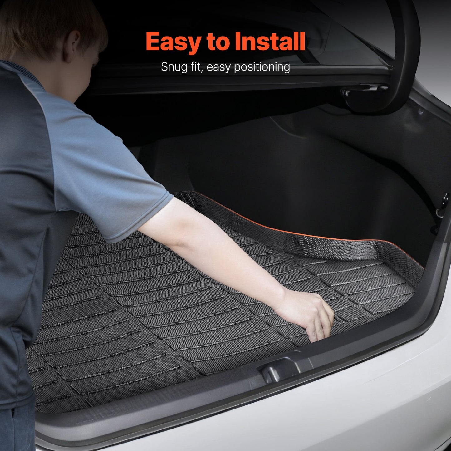 Cargo Mat Compatible with Toyota Camry Hybrid 2018-2025, Precise Fit Odorless Durable Trunk Mat, TPE Trunk Protector Replacement, Black (1PCS)