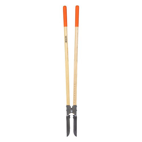 Post Hole Digger, Heavy Duty Post Hole Digger with Wood Handle, Manual Hole Digger with Scale Markings and Metal Blade, Post Hole Digger Tool for Digging Yard Work Gardening Outdoors, 57.5-Inch