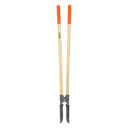 Post Hole Digger, Heavy Duty Post Hole Digger with Wood Handle, Manual Hole Digger with Scale Markings and Metal Blade, Post Hole Digger Tool for Digging Yard Work Gardening Outdoors, 57.5-Inch