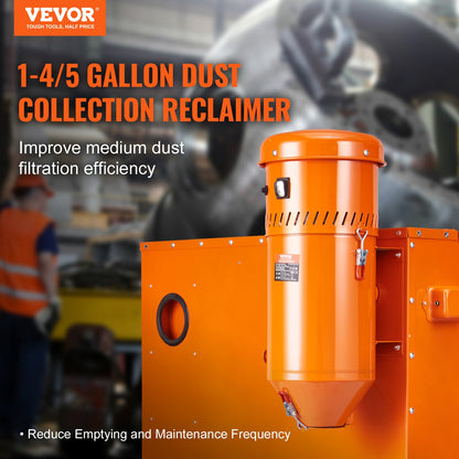 Dust Collection System: 1450W Dust Collector Media Reclaimer with 6.8 L Capacity - Universal Fit for Sandblaster Cabinets and Media Blasters