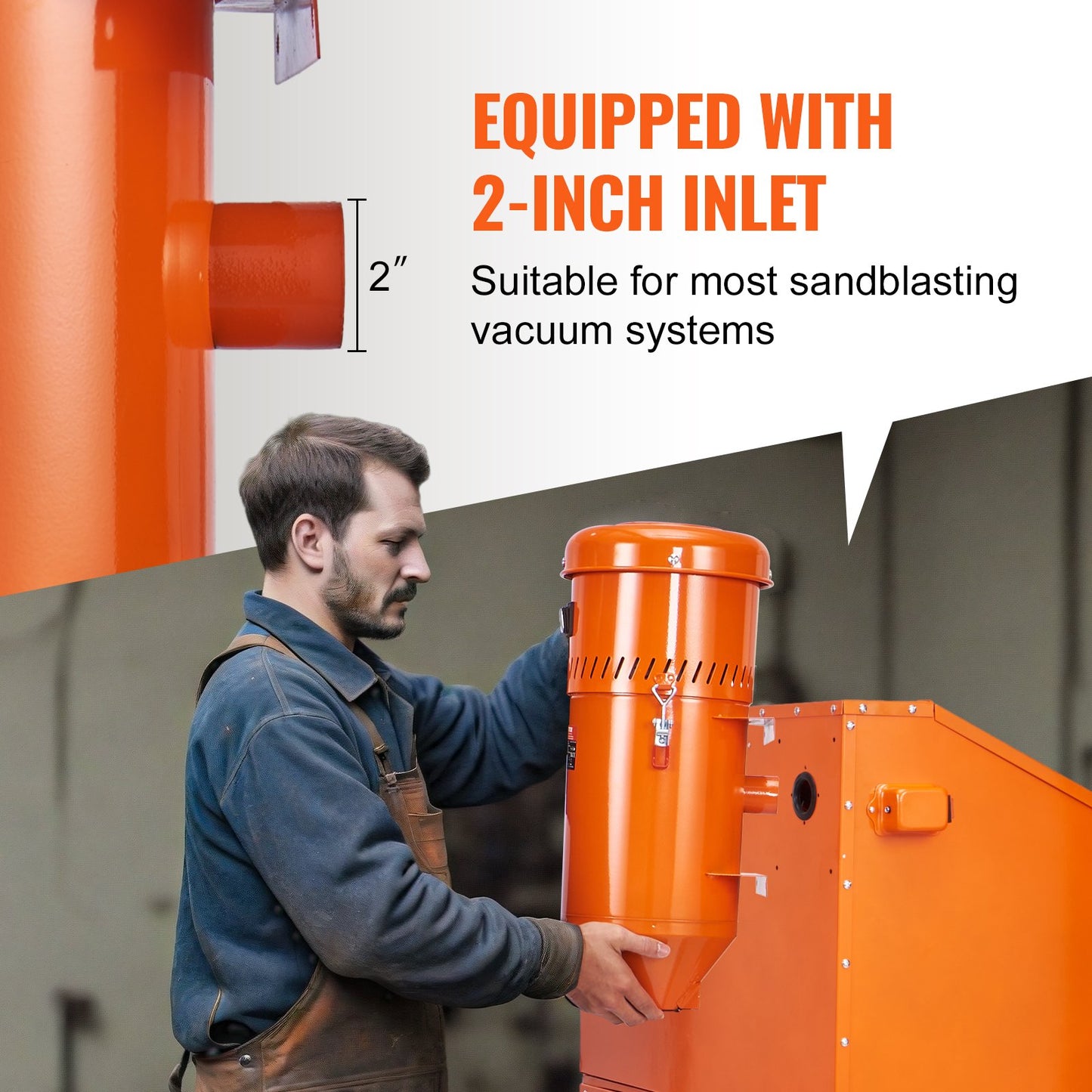 Dust Collection System: 1450W Dust Collector Media Reclaimer with 6.8 L Capacity - Universal Fit for Sandblaster Cabinets and Media Blasters