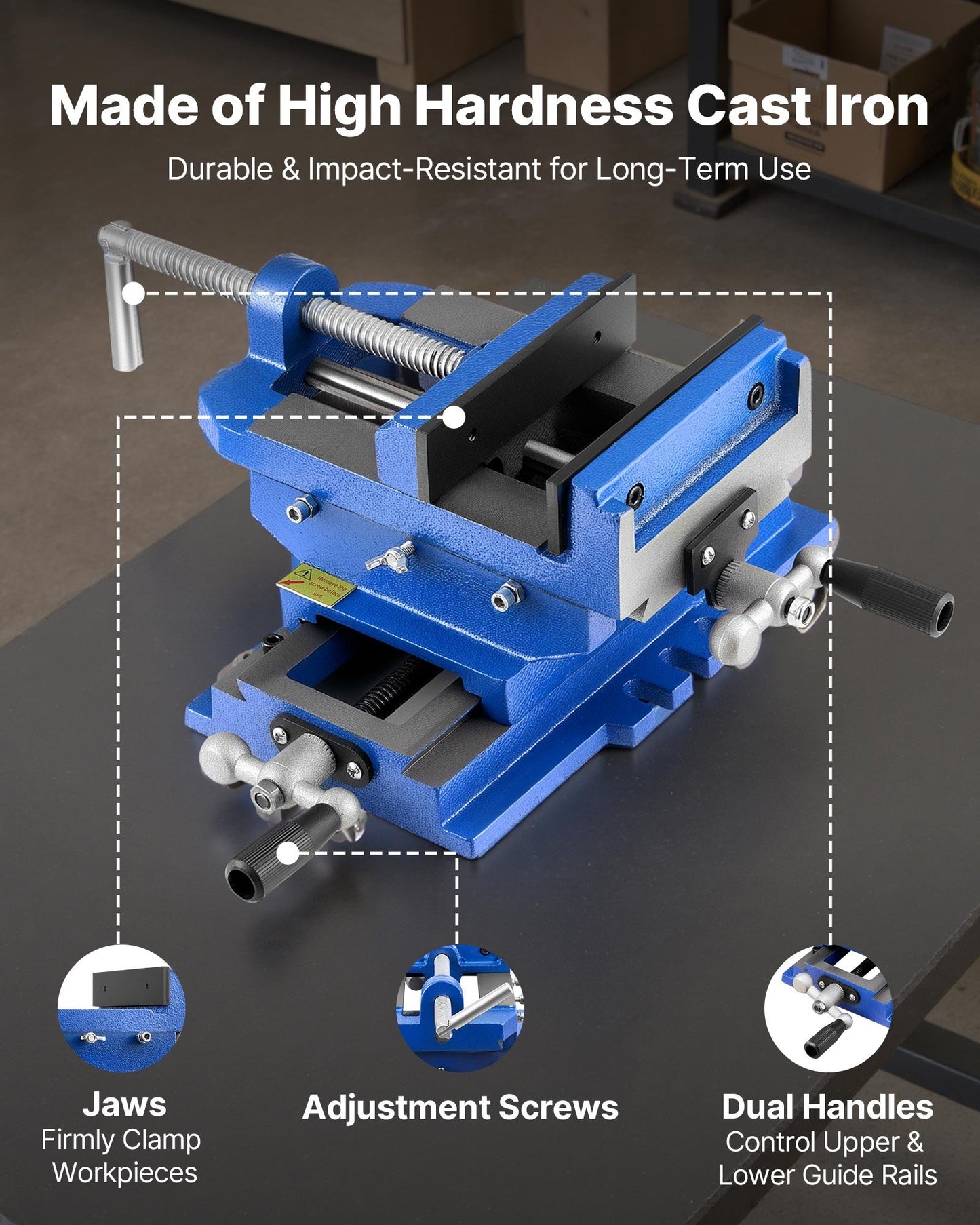 Cross Slide Drill Press Vise, 4 Inch Jaw Width, 2 Way X-Y Axis Bench Vise, 3.5 Inch Max Jaw Opening, Heavy Duty Cast Iron, Workbench Vice Clamp, for Woodworking Drilling CNC Milling Machine