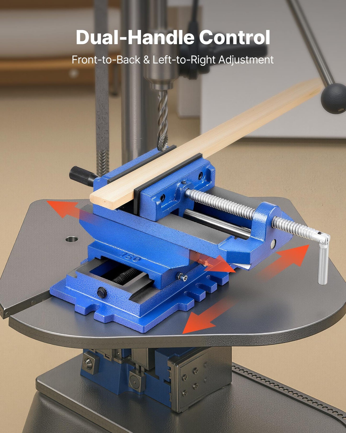 Cross Slide Drill Press Vise, 4 Inch Jaw Width, 2 Way X-Y Axis Bench Vise, 3.5 Inch Max Jaw Opening, Heavy Duty Cast Iron, Workbench Vice Clamp, for Woodworking Drilling CNC Milling Machine