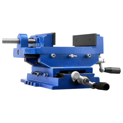 Cross Slide Drill Press Vise, 4 Inch Jaw Width, 2 Way X-Y Axis Bench Vise, 3.5 Inch Max Jaw Opening, Heavy Duty Cast Iron, Workbench Vice Clamp, for Woodworking Drilling CNC Milling Machine