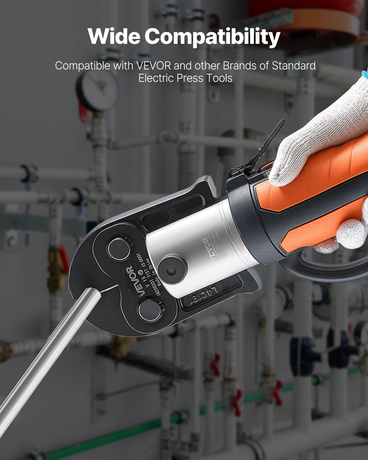 V15 Pressing Jaw, 15mm Press Jaw for V-Type Stainless Steel Pipes, High-Strength Carburized Steel Crimping Jaws Compatible with Standard Press Tools