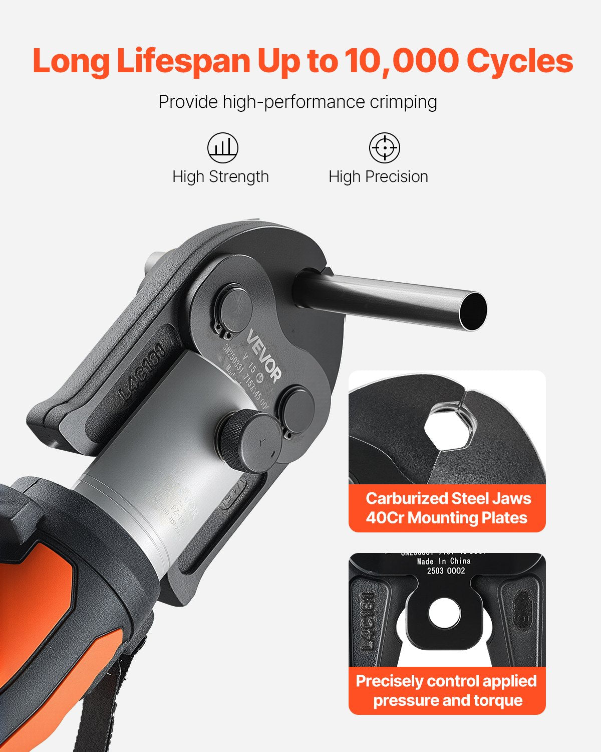 V15 Pressing Jaw, 15mm Press Jaw for V-Type Stainless Steel Pipes, High-Strength Carburized Steel Crimping Jaws Compatible with Standard Press Tools
