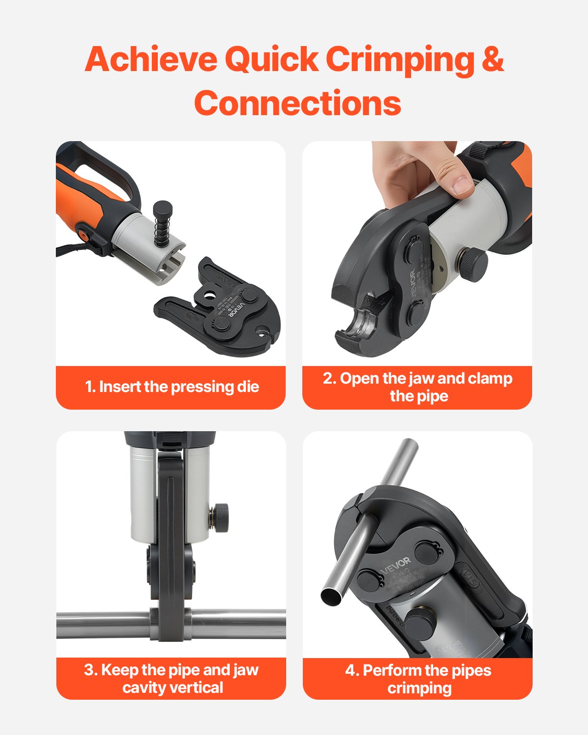 V15 Pressing Jaw, 15mm Press Jaw for V-Type Stainless Steel Pipes, High-Strength Carburized Steel Crimping Jaws Compatible with Standard Press Tools