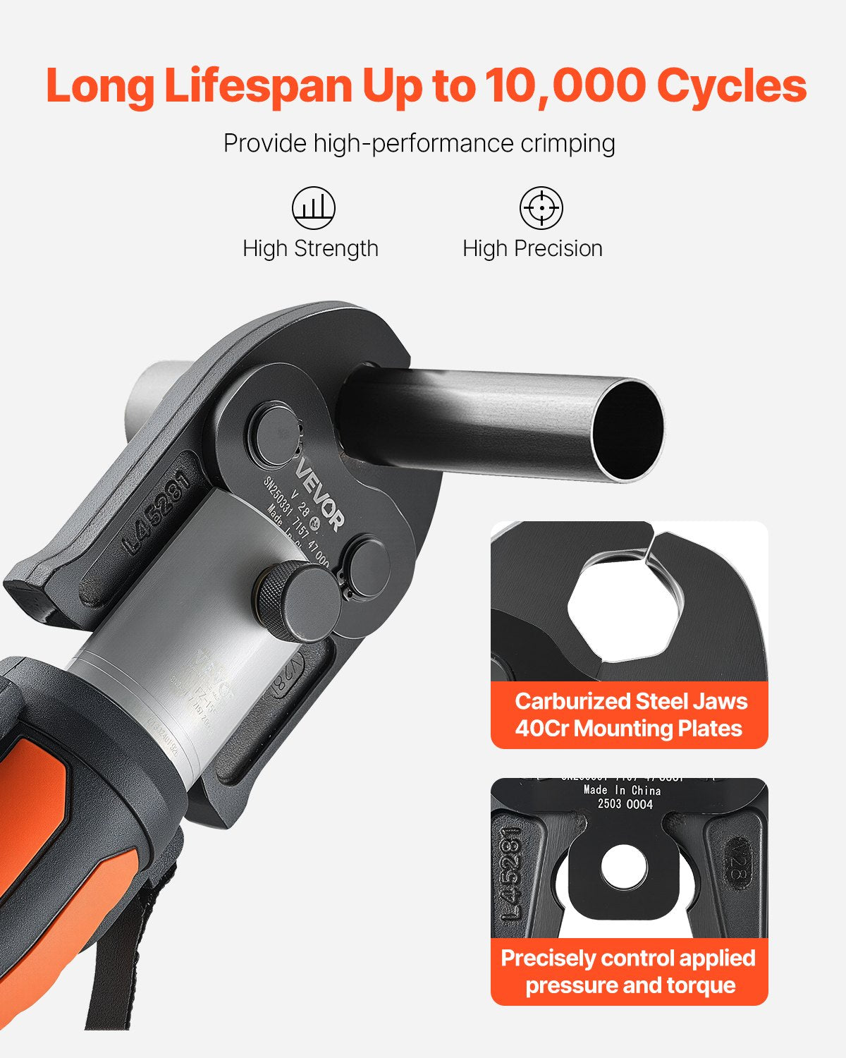V28 Pressing Jaw, 28mm Press Jaw for V-Type Stainless Steel Pipes, High-Strength Carburized Steel Crimping Jaws Compatible with Standard Press Tools
