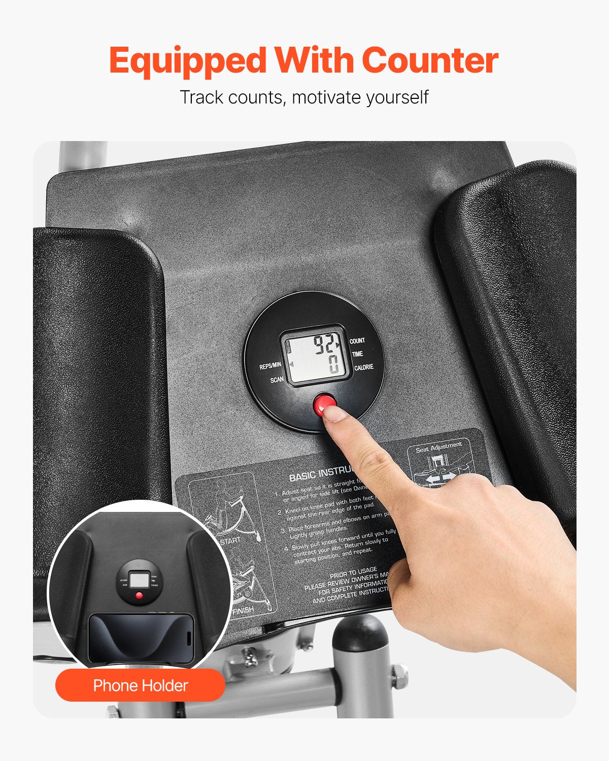 Magträningsmaskin, Magträningsutrustning för hemmagym, Core- och magtränare för kvinnor, 440 lbs viktkapacitet styrketräningsmagcruncher, hopfällbar justerbar fitnessträningsmaskin