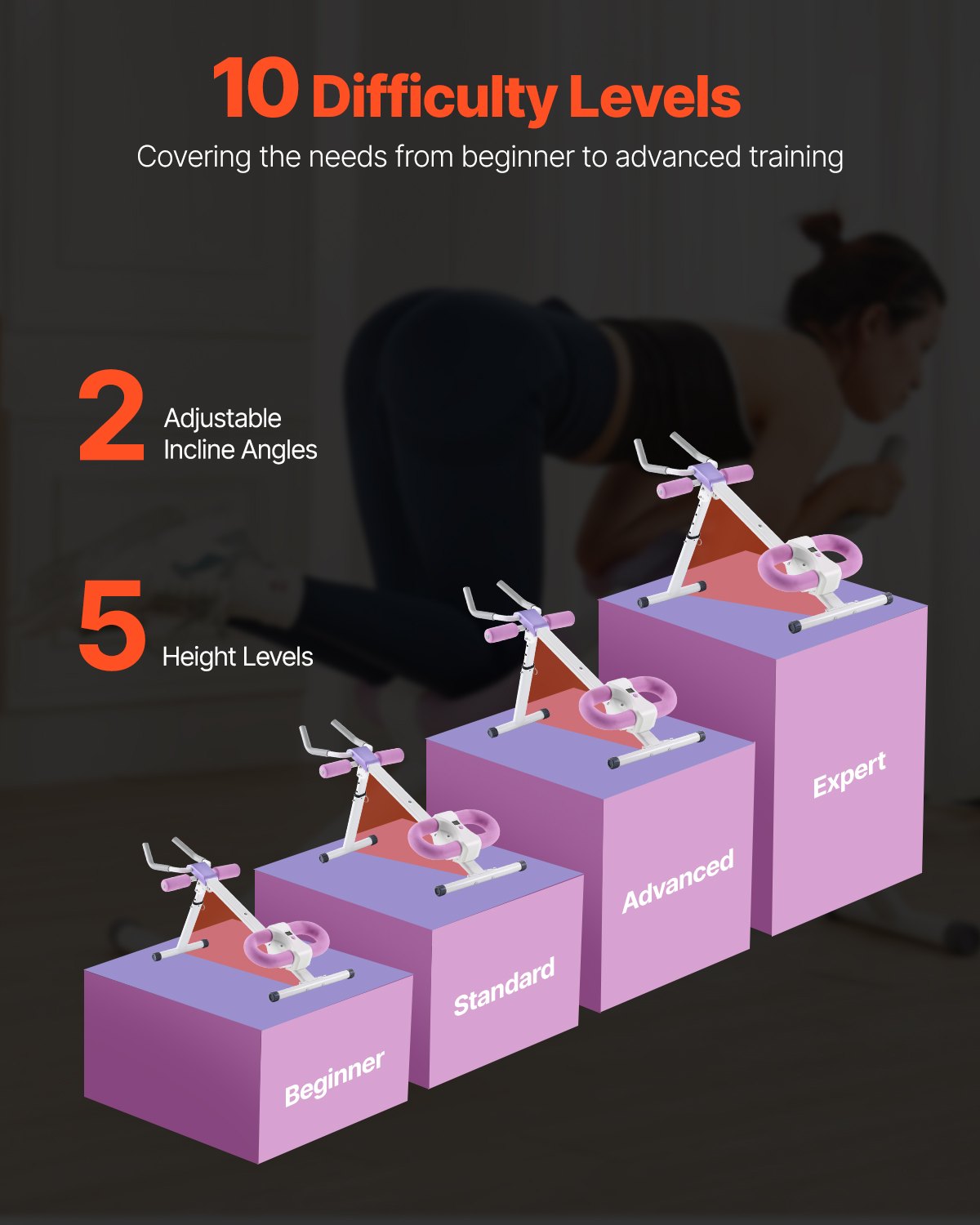 Magträningsmaskin, Magträningsutrustning för hemmagym, Core- och magtränare för kvinnor, 145 kg viktkapacitet styrketräningsmagcruncher, hopfällbar justerbar fitnessträningsmaskin