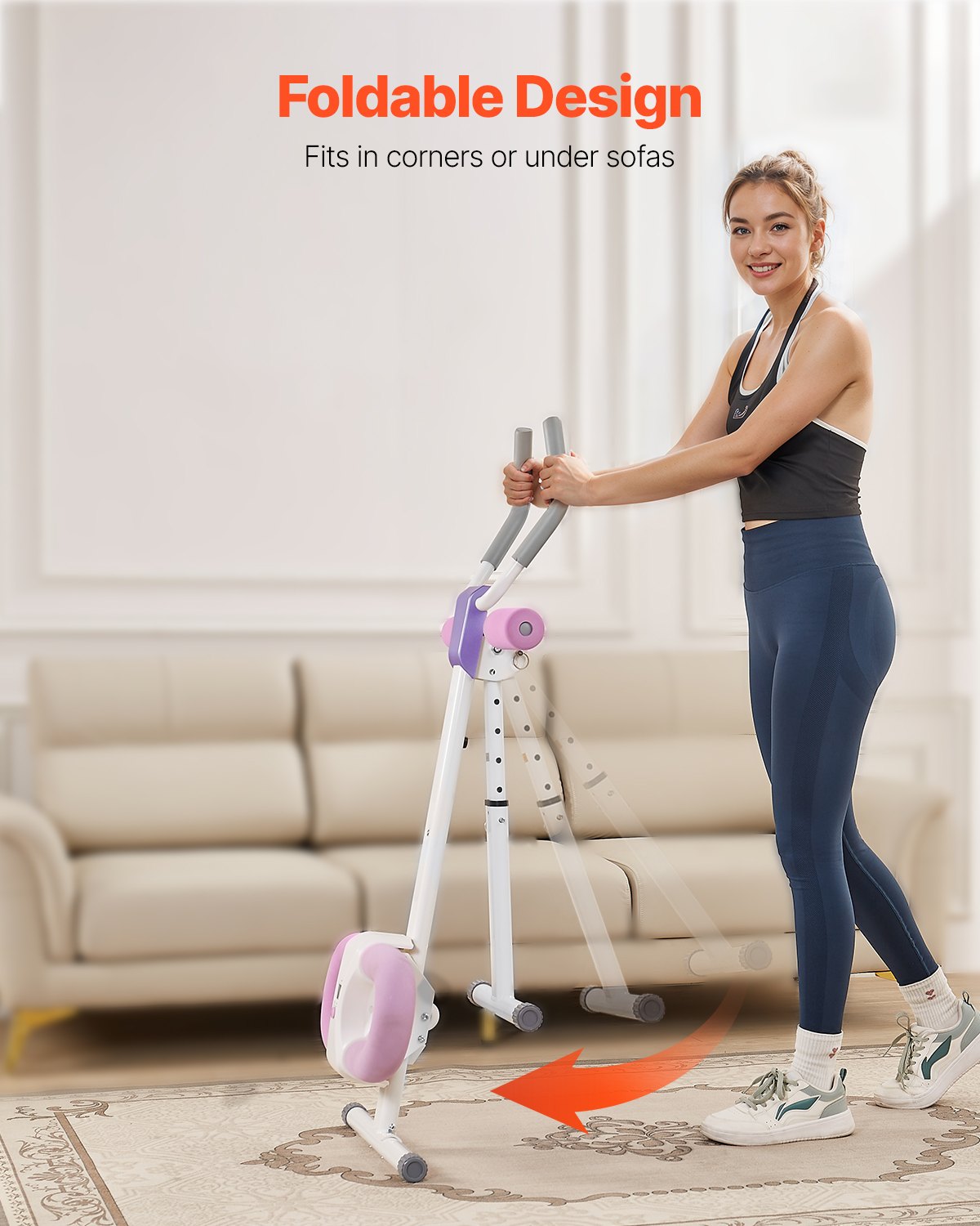 Magträningsmaskin, Magträningsutrustning för hemmagym, Core- och magtränare för kvinnor, 145 kg viktkapacitet styrketräningsmagcruncher, hopfällbar justerbar fitnessträningsmaskin