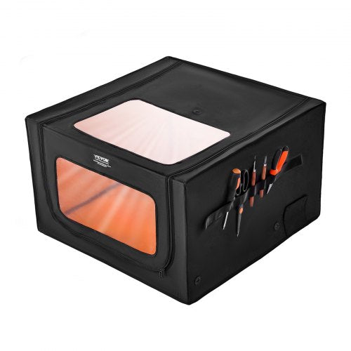 Laser Engraver Enclosure, 800 x 800 x 500 mm(31.5 x 31.5 x 19.6"), Dual-Direction Viewing, Flame Retardant and Fireproof Protective Cover, with Exhaust Fan and Pipe, Insulates Smoke, Noise and Eye Protection