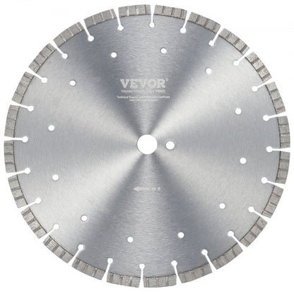 Diamond Blade, 12inch/300mm Concrete Saw Blade Wet or Dry, 0.47inch/12mm Wavy Teeth Diamond Segment Blade, Universal 1 inch/25.4 mm Center Hole Diameter, for Concrete Cement Board Tile Brick