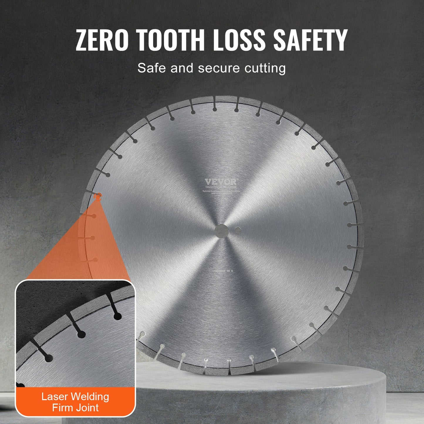 Diamond Blade, 20inch/500mm Concrete Saw Blade Wet or Dry, 0.47inch/12mm Flat Teeth Diamond Segment Blade, Universal 1 inch/25.4 mm Center Hole Diameter, for Concrete Cement Board Tile Brick