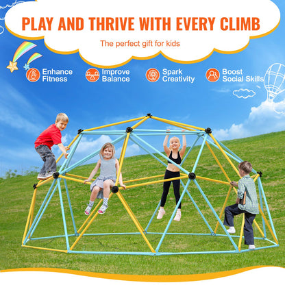 Climbing Dome, 10FT Geometric Dome Climber Play Center for Kids 3 to 10 Years Old, Jungle Gym Supports 750LBS and Easy Assembly, with Climbing Grip, Outdoor Backyard Play Equipment for Kids