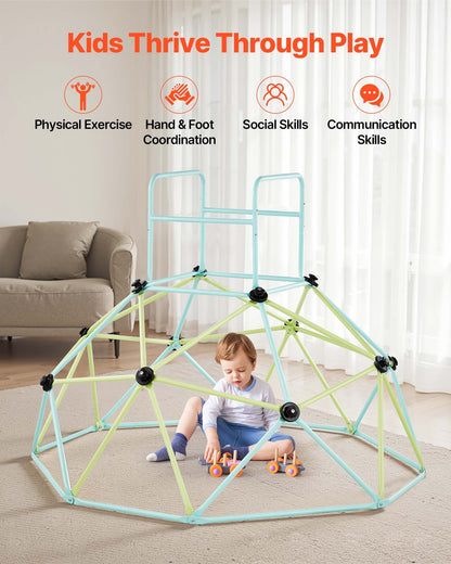 Klätterkupol, 183 cm geometrisk kupolklättrare för barn, 270 kg belastning inomhus/utomhus klättergym, lättmonterad klätterlekutrustning för bakgården för pojkar och flickor 3 till 10 år