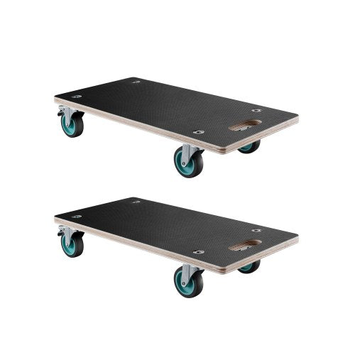 Möbelvagn, 225 kg lastkapacitet, möbeltransportvagnar med 4 tysta TPR-hjul, rektangulär multifunktionell platt vagn för piano, möbler, soffa, tvättmaskin, kylskåp, 2-pack, svart