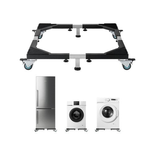 Fridge Stand Mobile Base, 1200 lbs Load Capacity, Washing Machine Stand with 8 Locking Twin Wheels and 4 Brakes, 23-36.6 Inches Adjustable Furniture Dolly for Washer, Refrigerator and Dryer