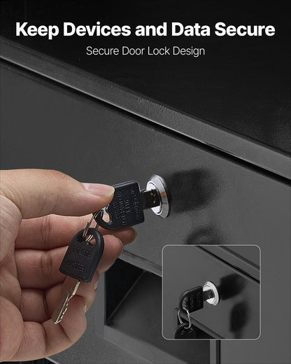 4U Rack Mount Drawer, 22.68 kg Max Load-Bearing, Lockable Server Cabinet Case, Sliding Drawer with Lock and Cable Management Holes, for Network Equipment Server AV Rack or Cabinet Enclosure