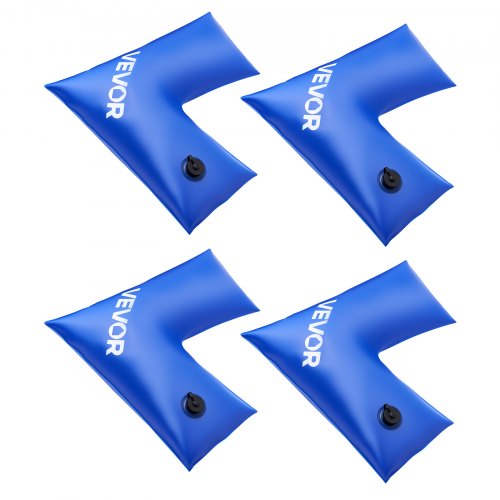 Corner Pool Water Tubes, 4 Pack 570 x 565 mm, Corner Winter Water Bags with Leakproof Screw Cap, 0.4mm Heavy Duty PVC, Cold-Resistant Weights for Inground Swimming Pool Covers