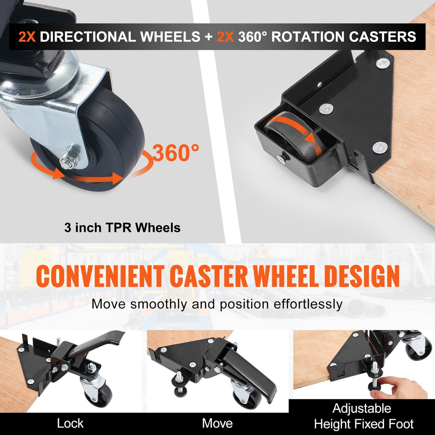 Mobile Base, 400 lbs Weight Capacity, Adjustable from 9.5" x 9.5" to Infinity, Heavy Duty Universal Mobile Base Stand with Swivel Wheels for Woodworking Equipment, Bandsaw, Power Tools, Machines