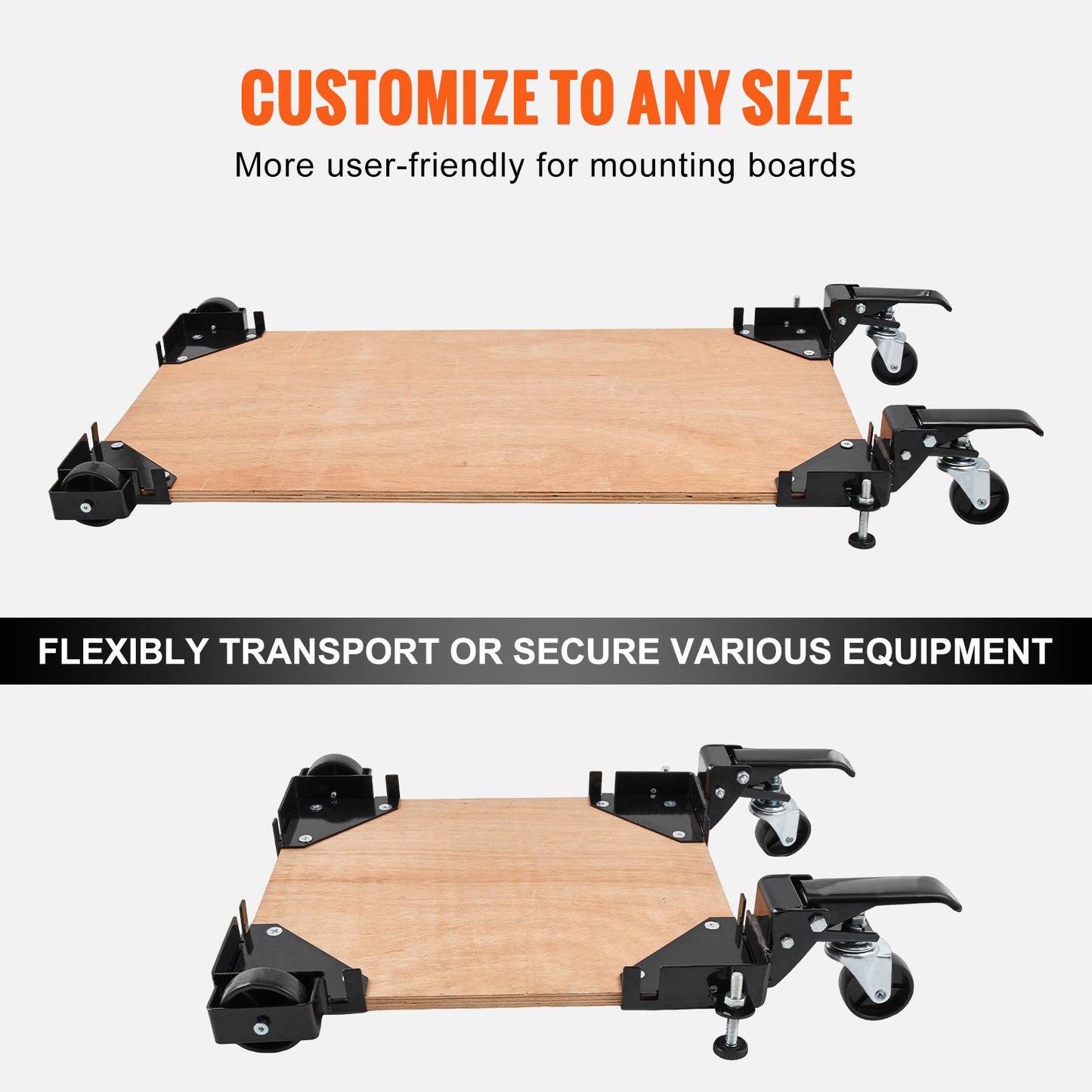 Mobile Base, 400 lbs Weight Capacity, Adjustable from 9.5" x 9.5" to Infinity, Heavy Duty Universal Mobile Base Stand with Swivel Wheels for Woodworking Equipment, Bandsaw, Power Tools, Machines