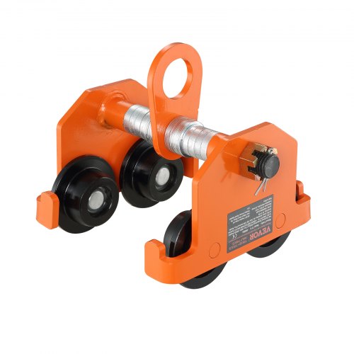 Manuell vagn, lastkapacitet 1 ton, skjutbalksvagn med dubbla hjul, justerbar för I-balksflänsbredd 6,5 cm till 20 cm, kraftig garagelyft i legerat stål för rak, böjd I-balk