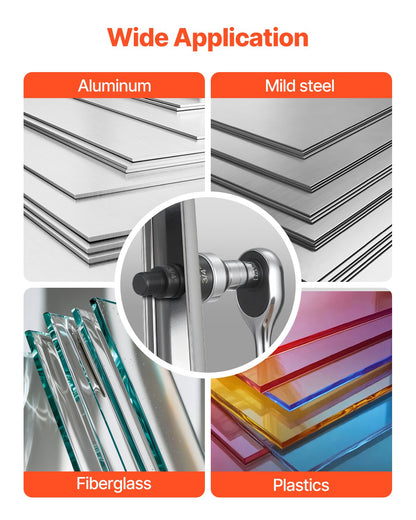 Sats med knockout-stans, 12,7 till 50,8 mm SLUG-Buster spärrhake med knockout-funktion, spärrnyckel med knockout-stanssatser för aluminium, stål, glasfiber, plast, 6 formstorlekar, verktygssats med 40Cr-stål, KO