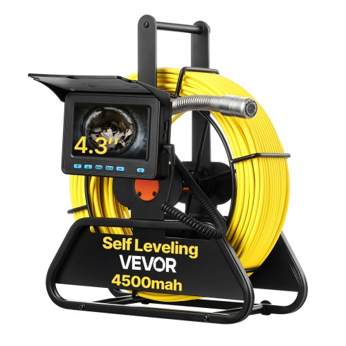 Sewer Camera, 30m, Self-Leveling Drain Inspection Camera with 1080P HD Screen, IP68 Waterproof Snake Plumbing Cameras with Lights - 12 LEDs & 16GB Card for Sewer Line Duct Pipe