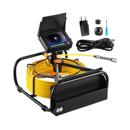 Sewer Camera, 164 ft/50 m, 4.3-inch Drain Inspection Camera with Lights- 6 Adjustable LED, 16GB Card, 3X Zoom & 8500mAh High-Capacity Battery, IP68 Waterproof Plumbing Camera for Sewer Duct Pipe